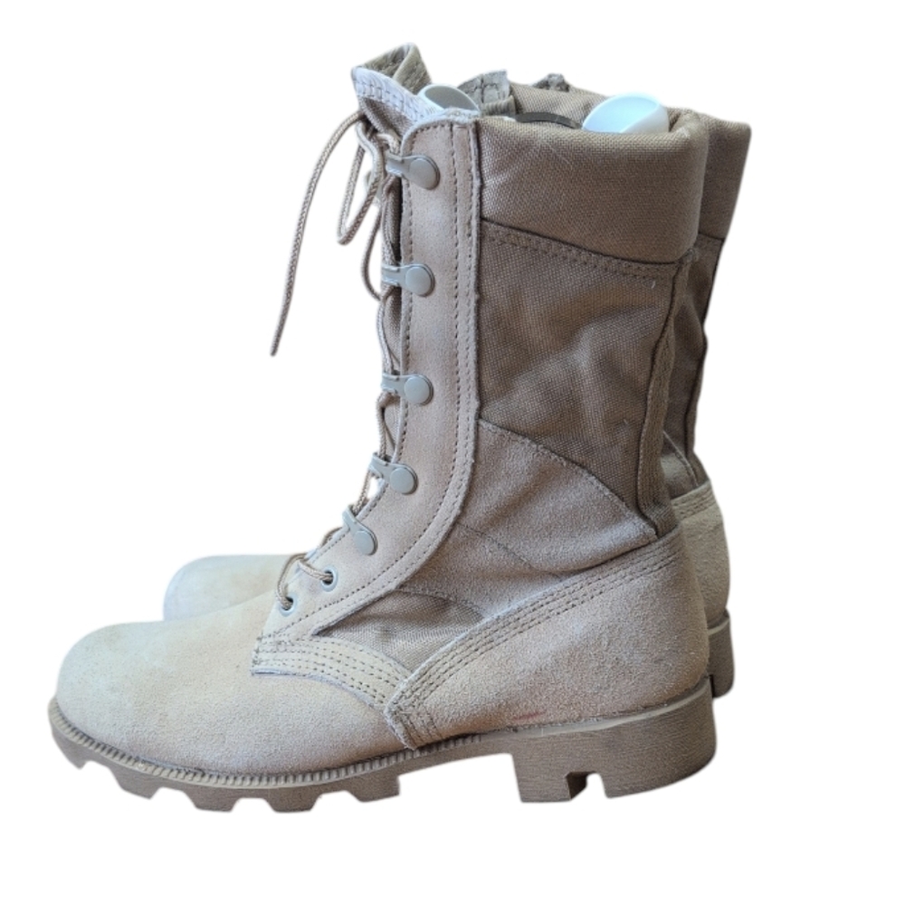 US Army Combat Boots Size 6 Brown Leather Vibram Sole Military Tactical EUC